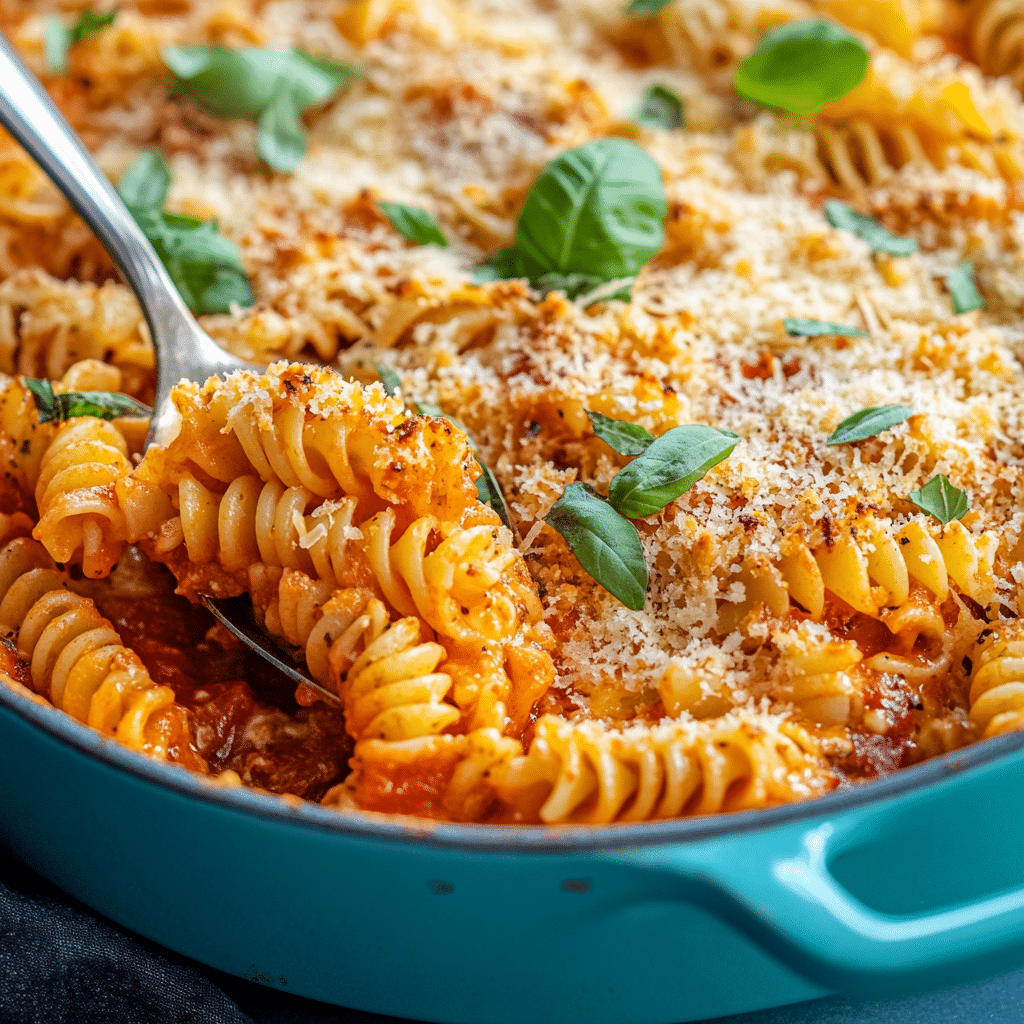 Chicken Parmesan Pasta Casserole
