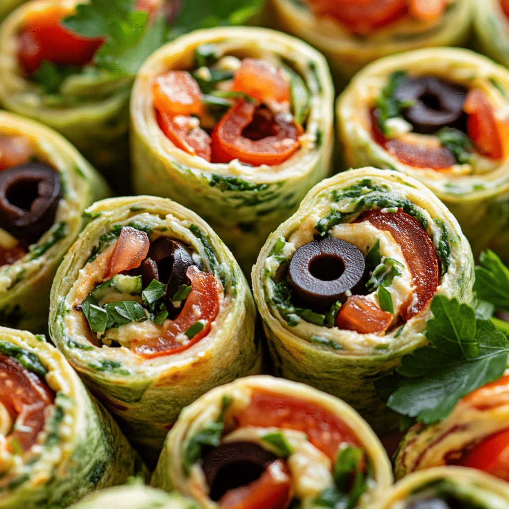 Greek Salad Pinwheels