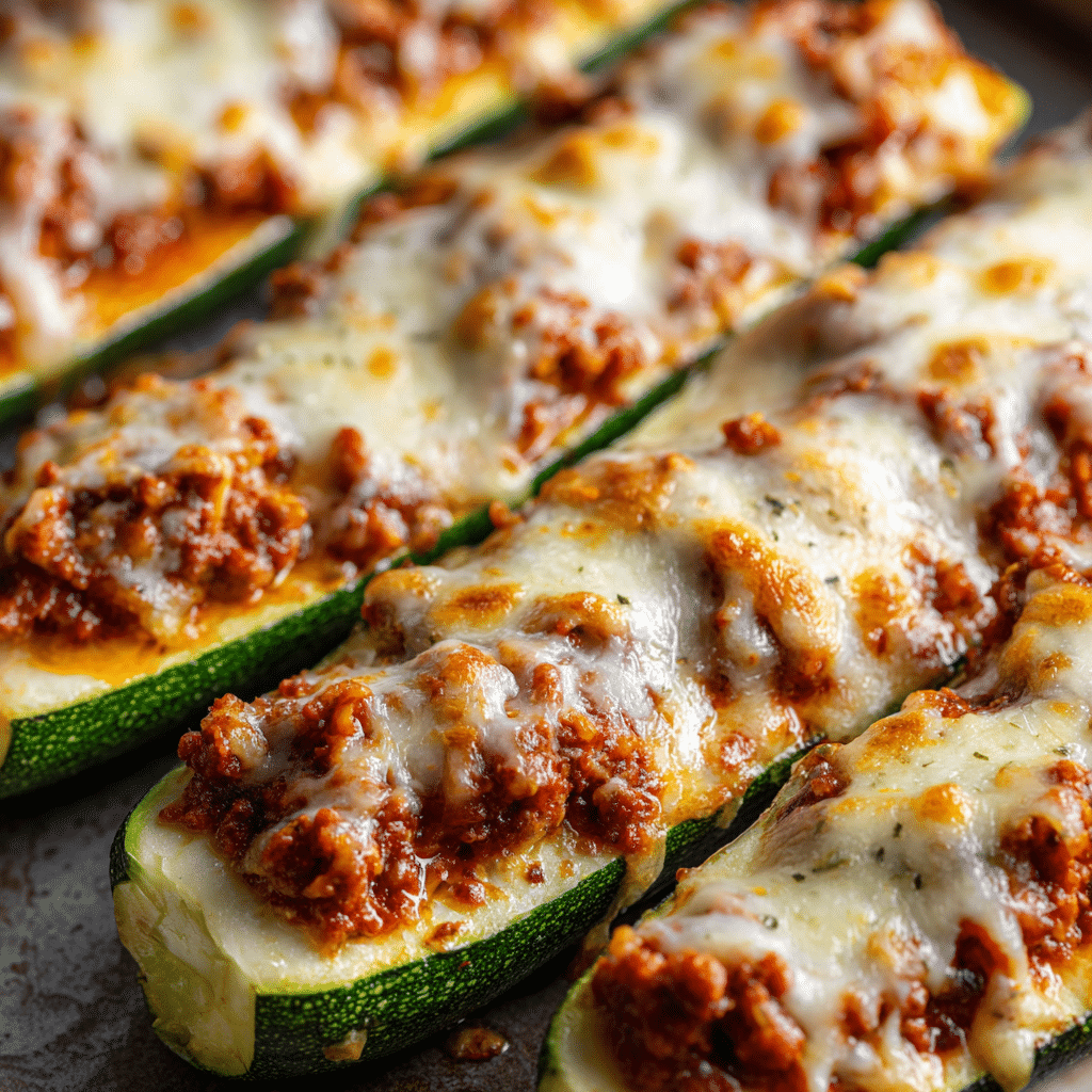 Chicken Parmesan Stuffed Zucchini Boats