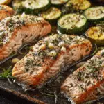 30-Minute One Pan Lemon Herb Salmon and Zucchini