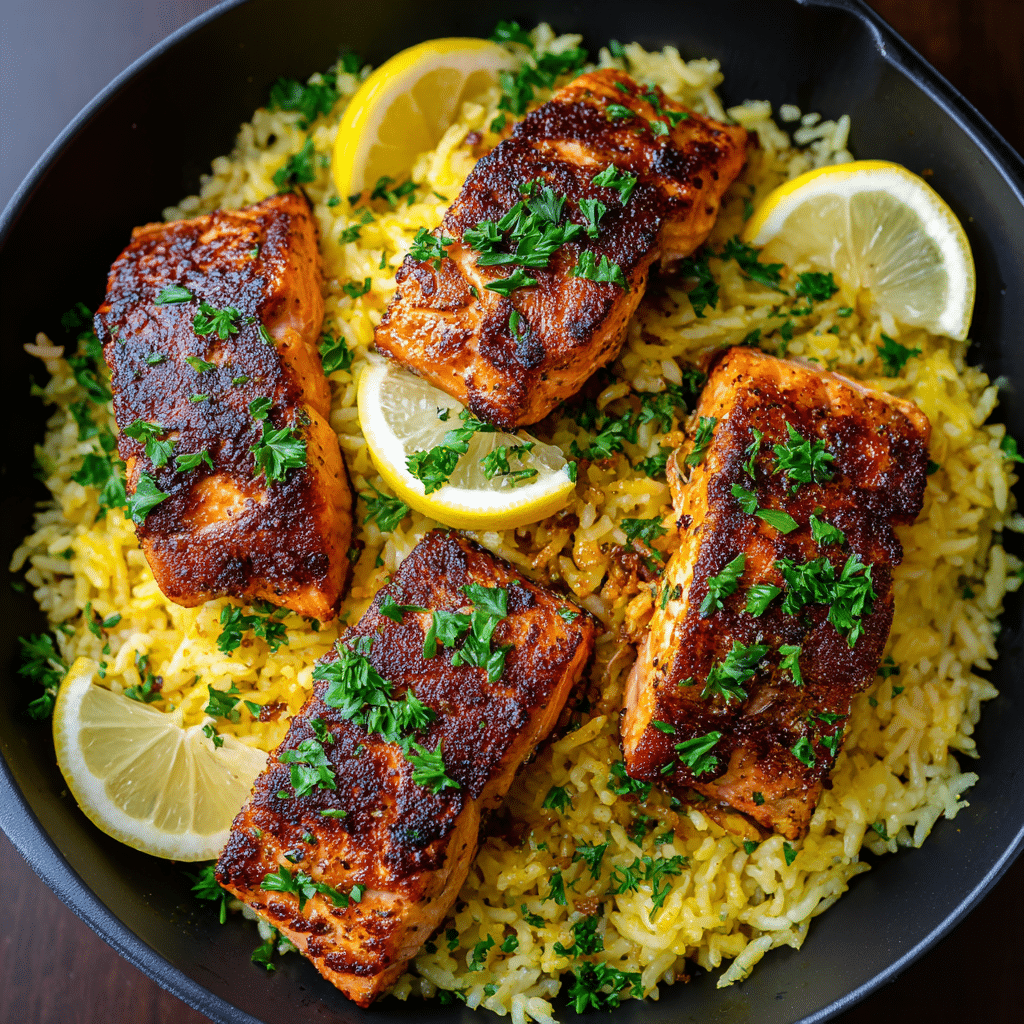 Healthy One Pot Salmon and Rice (35-Minutes)