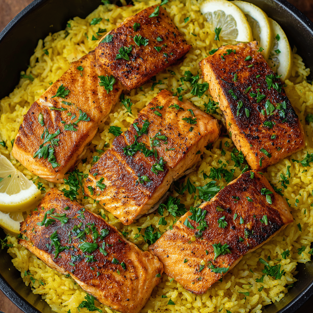 Healthy One Pot Salmon and Rice (35-Minutes)