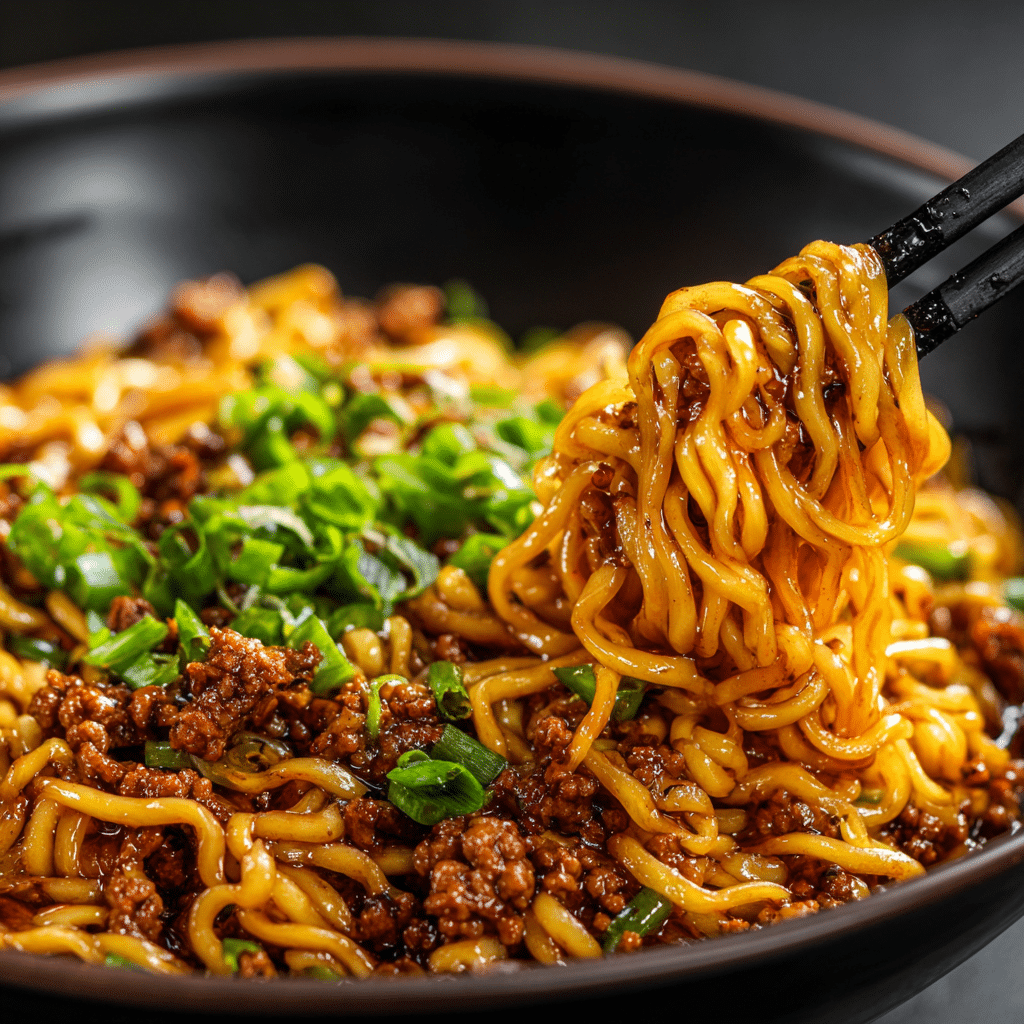 30-Minute Mongolian Ground Beef Noodles
