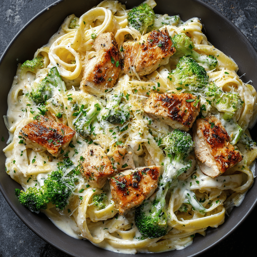 One Pot Chicken Broccoli Alfredo (Easy & Creamy)