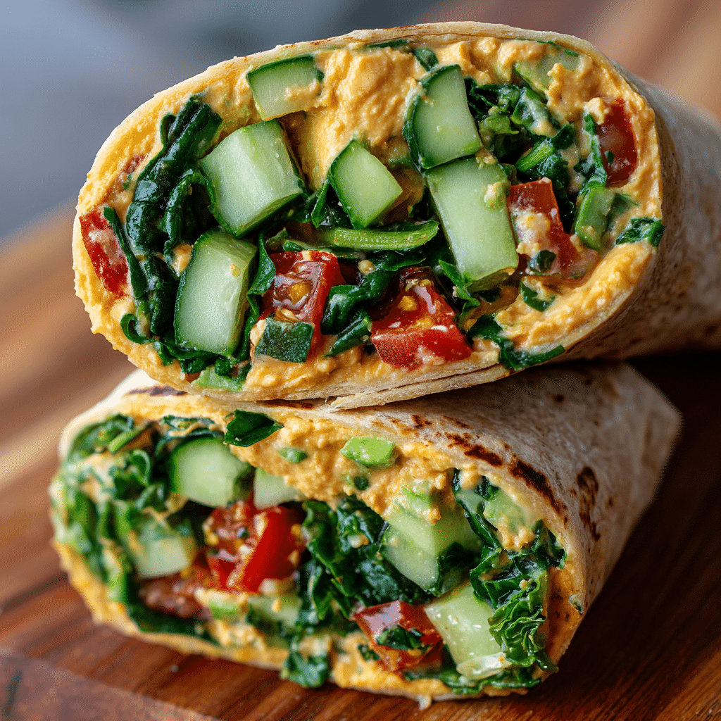 Easy and Healthy Veggie Hummus Wraps