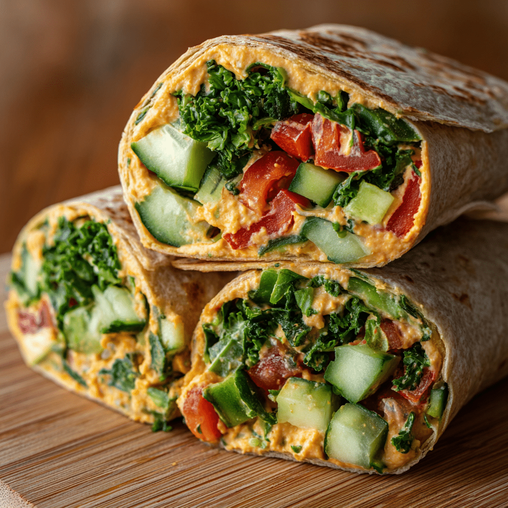 Easy and Healthy Veggie Hummus Wraps