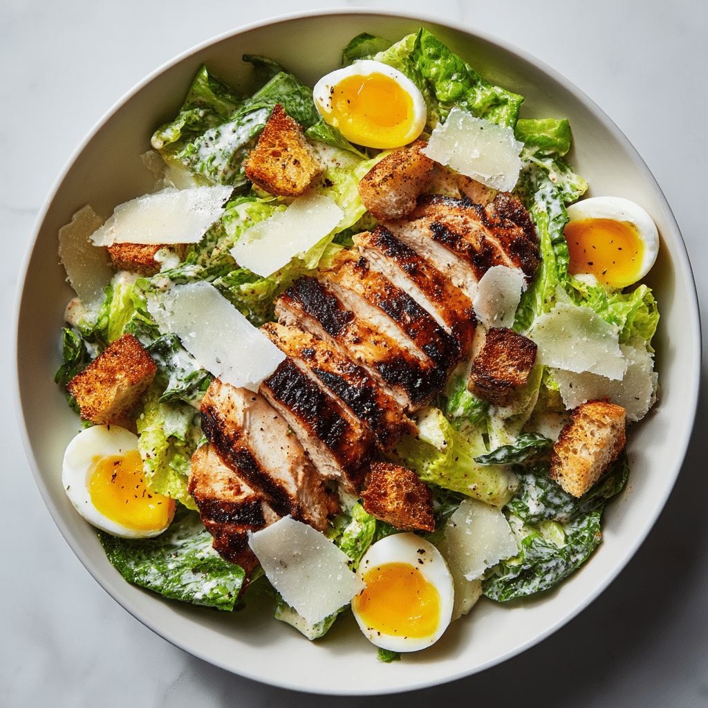 Skinny Chicken and Avocado Caesar Salad