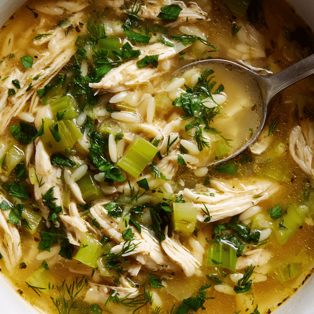 Lemony Chicken and Orzo Soup