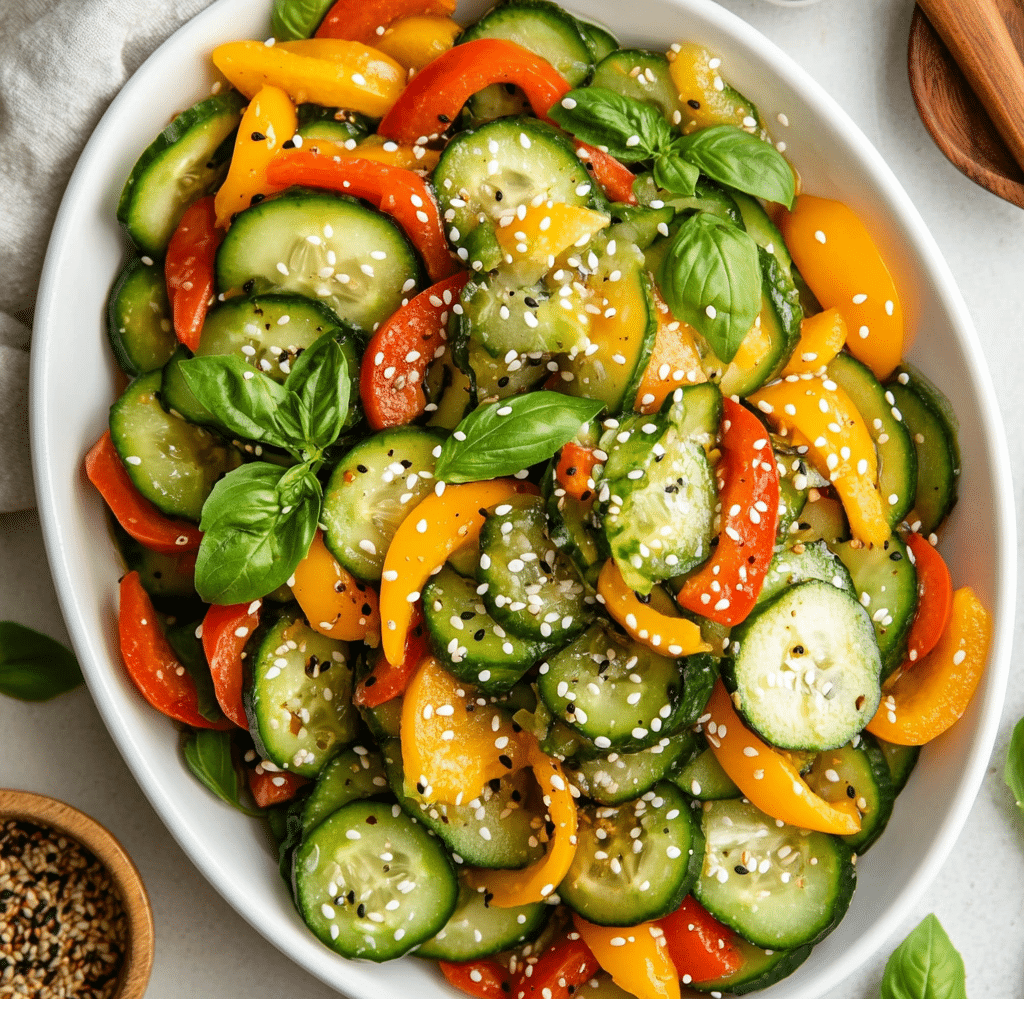 Viral TikTok Cucumber and Bell Pepper Salad Recipe