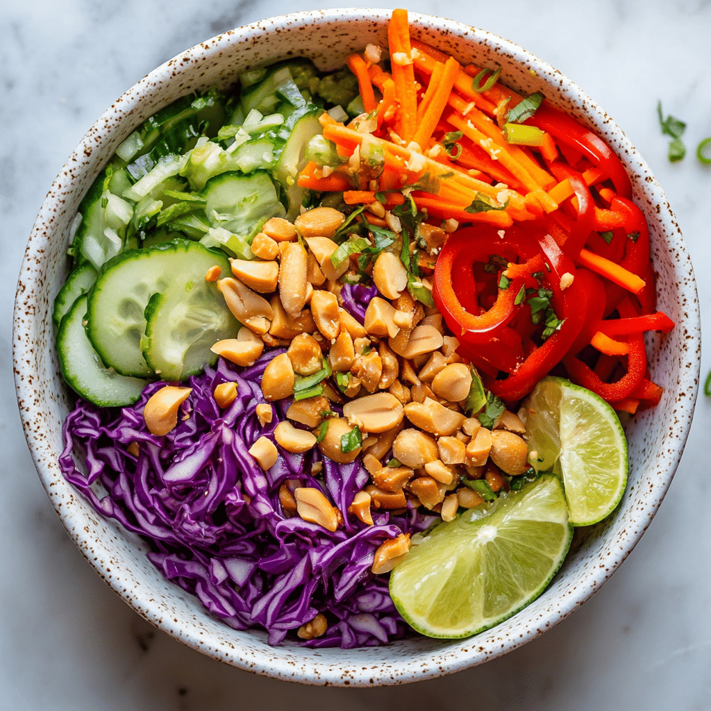 Thai Crunch Salad + Citrus Peanut Dressing