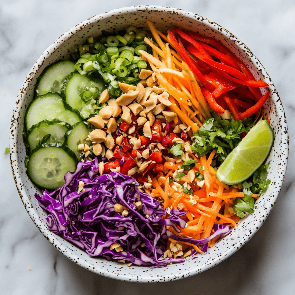 Thai Crunch Salad + Citrus Peanut Dressing