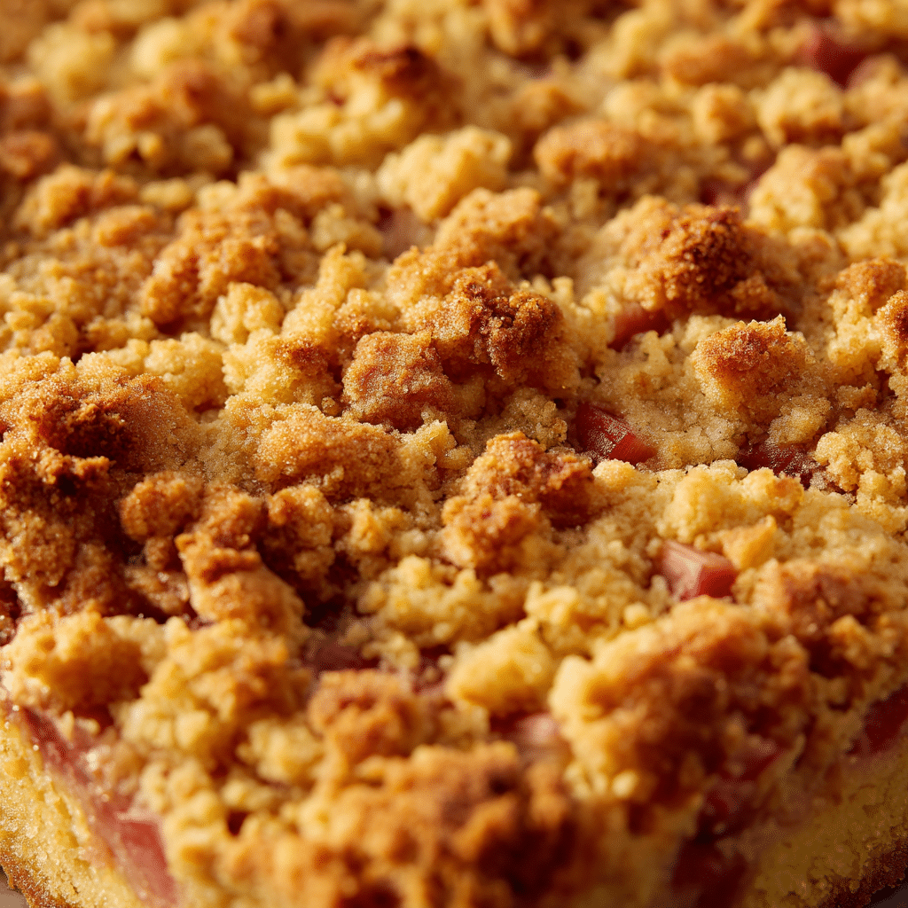 Rhubarb Cake with Vanilla Sauce