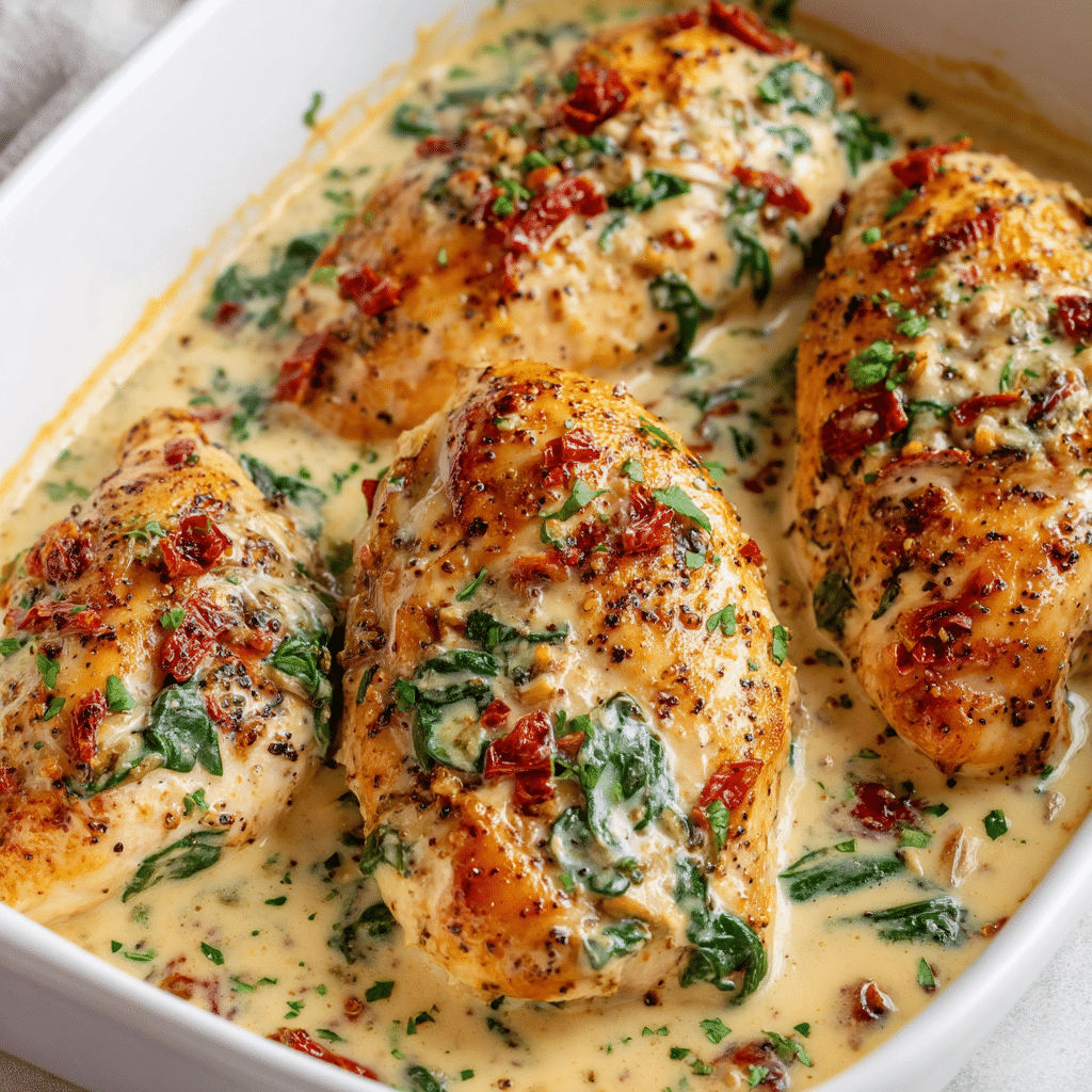 Baked Tuscan Chicken Breasts