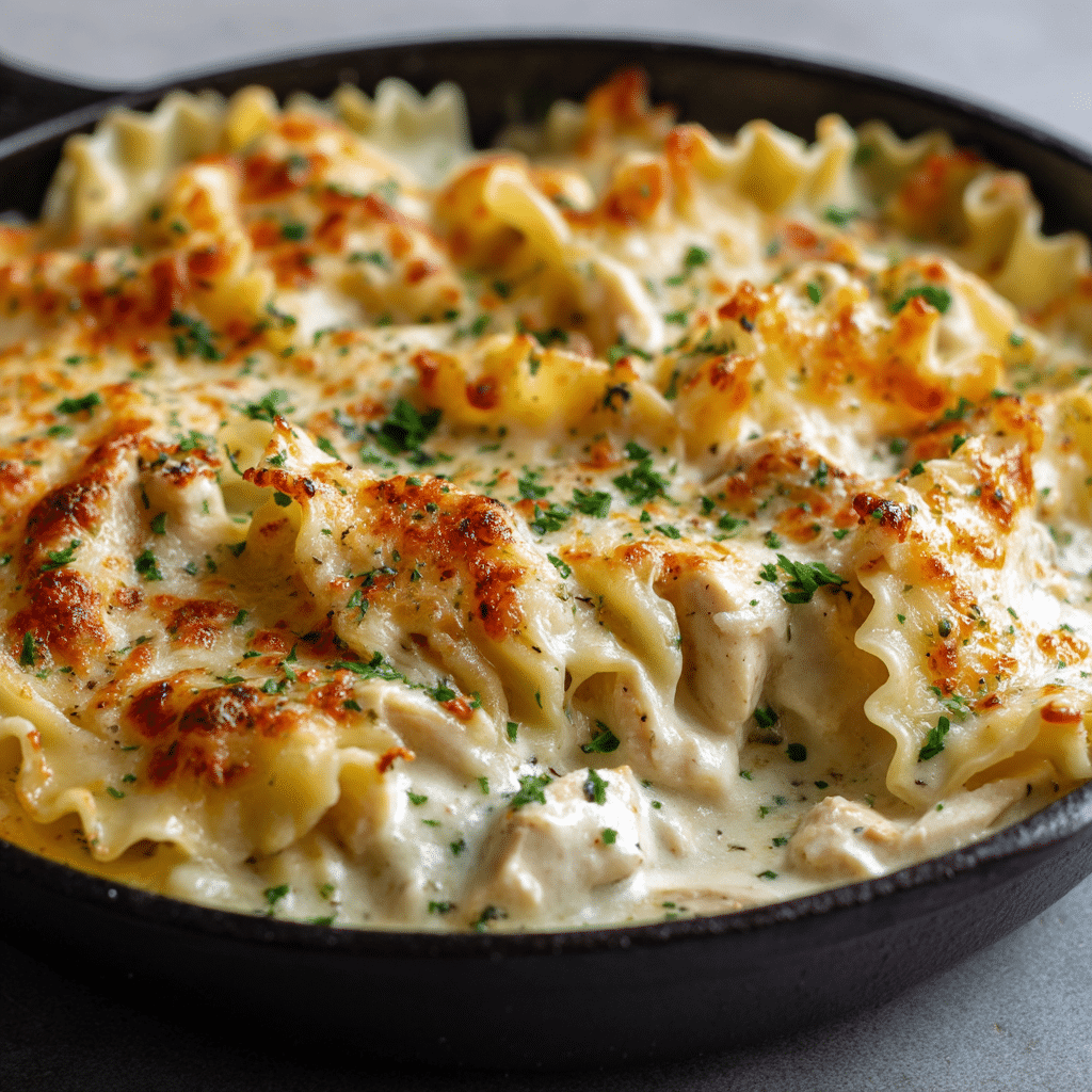 White Chicken Skillet Lasagna