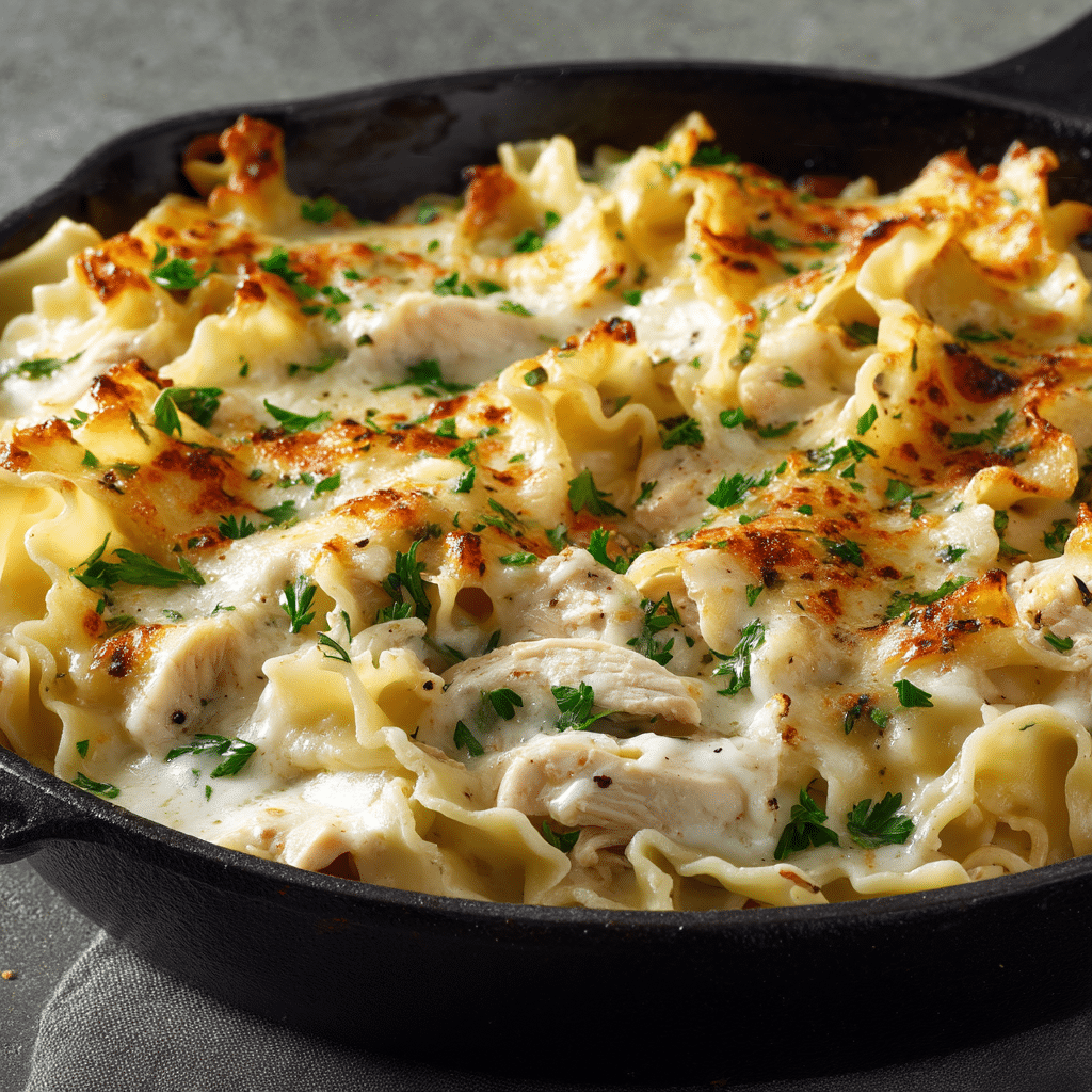 White Chicken Skillet Lasagna