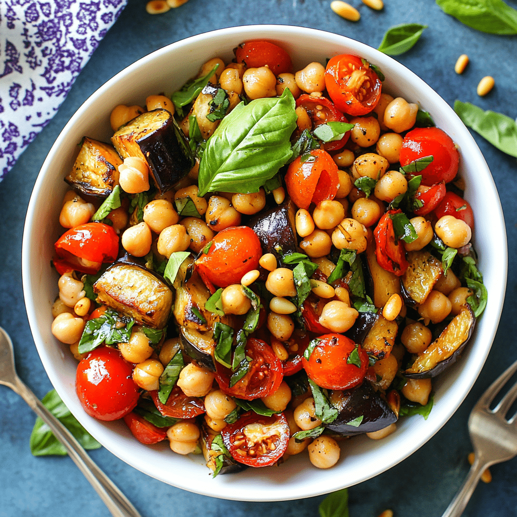Mediterranean Eggplant Chickpea Salad