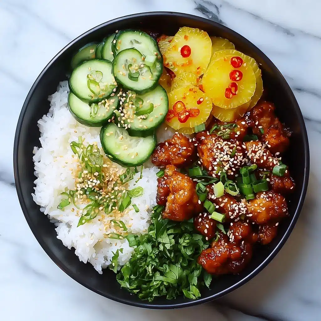 Sticky Korean Fried Chicken and Rice Bowls Recipe - Recipe Image