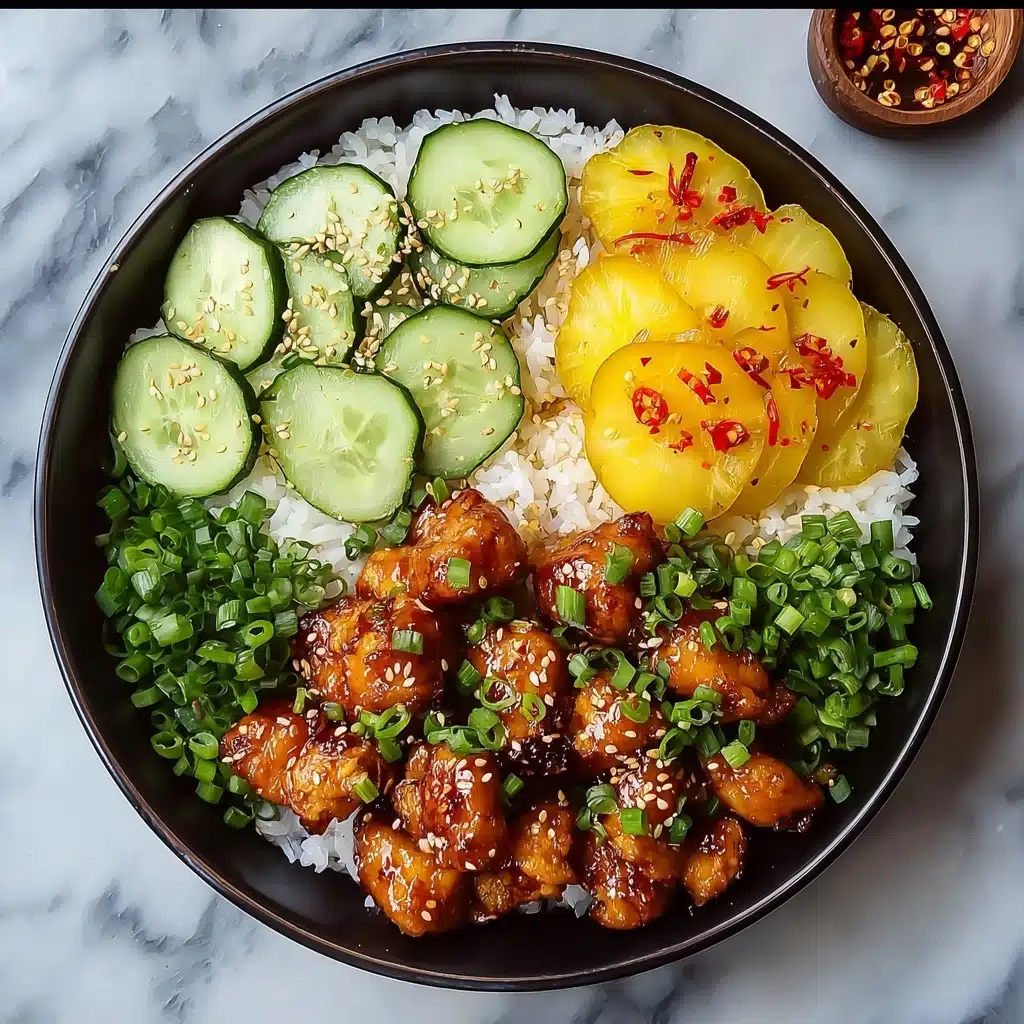 Sticky Korean Fried Chicken and Rice Bowls Recipe - Recipe Image