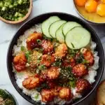 Sticky Korean Fried Chicken and Rice Bowls Recipe