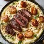Surf and Turf with Creamy Garlic Sauce Recipe