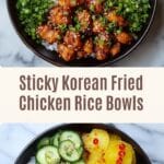 Sticky Korean Fried Chicken and Rice Bowls Recipe