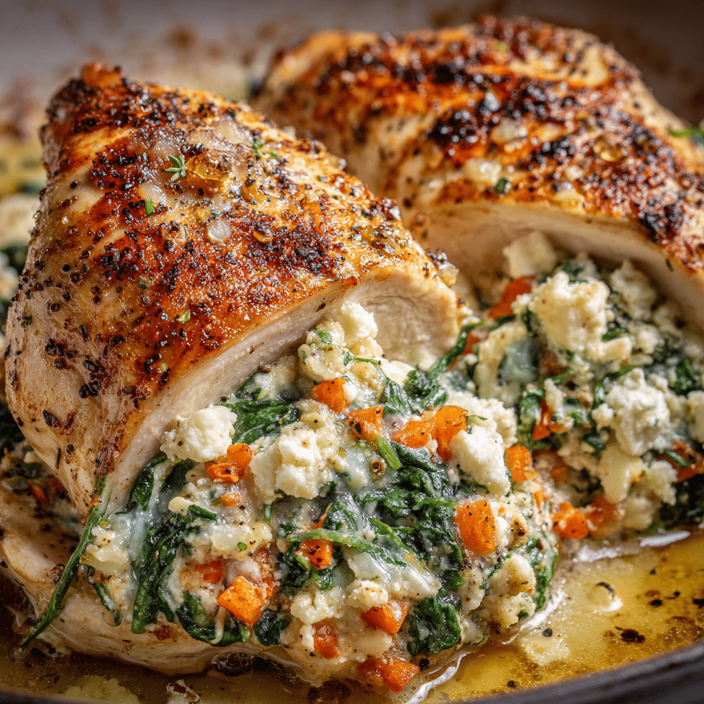 Spinach Cream Cheese Stuffed Chicken (Gluten-Free, Low Carb, Keto)
