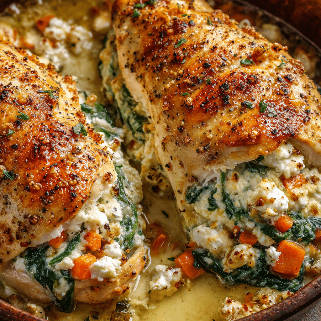 Spinach Cream Cheese Stuffed Chicken (Gluten-Free, Low Carb, Keto)