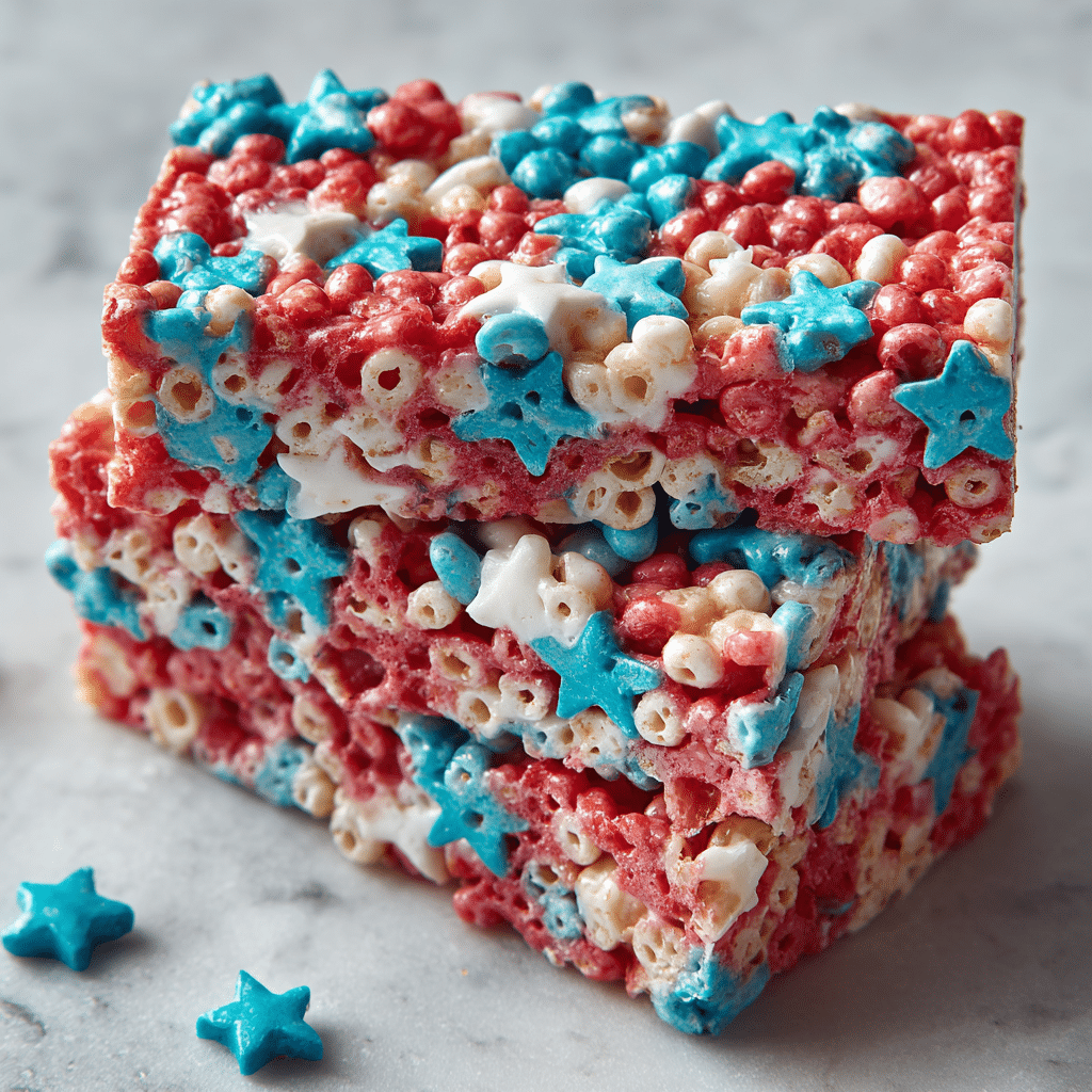 Red, White and Blue Rice Krispies Treats