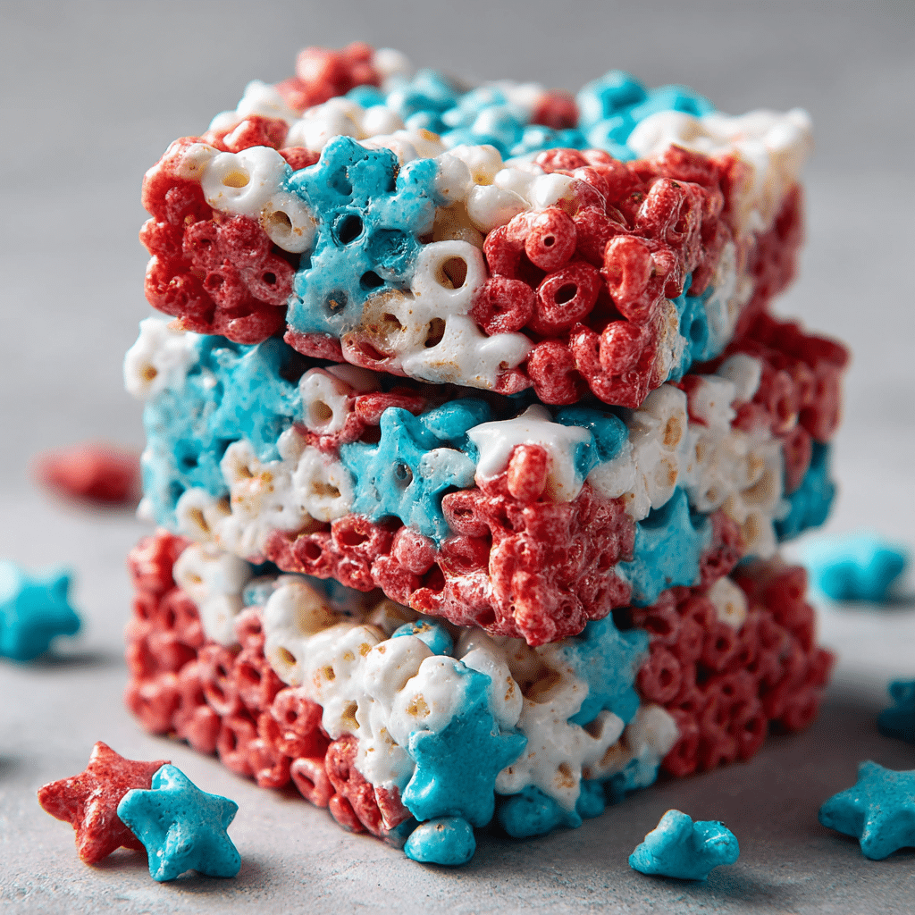 Red, White and Blue Rice Krispies Treats