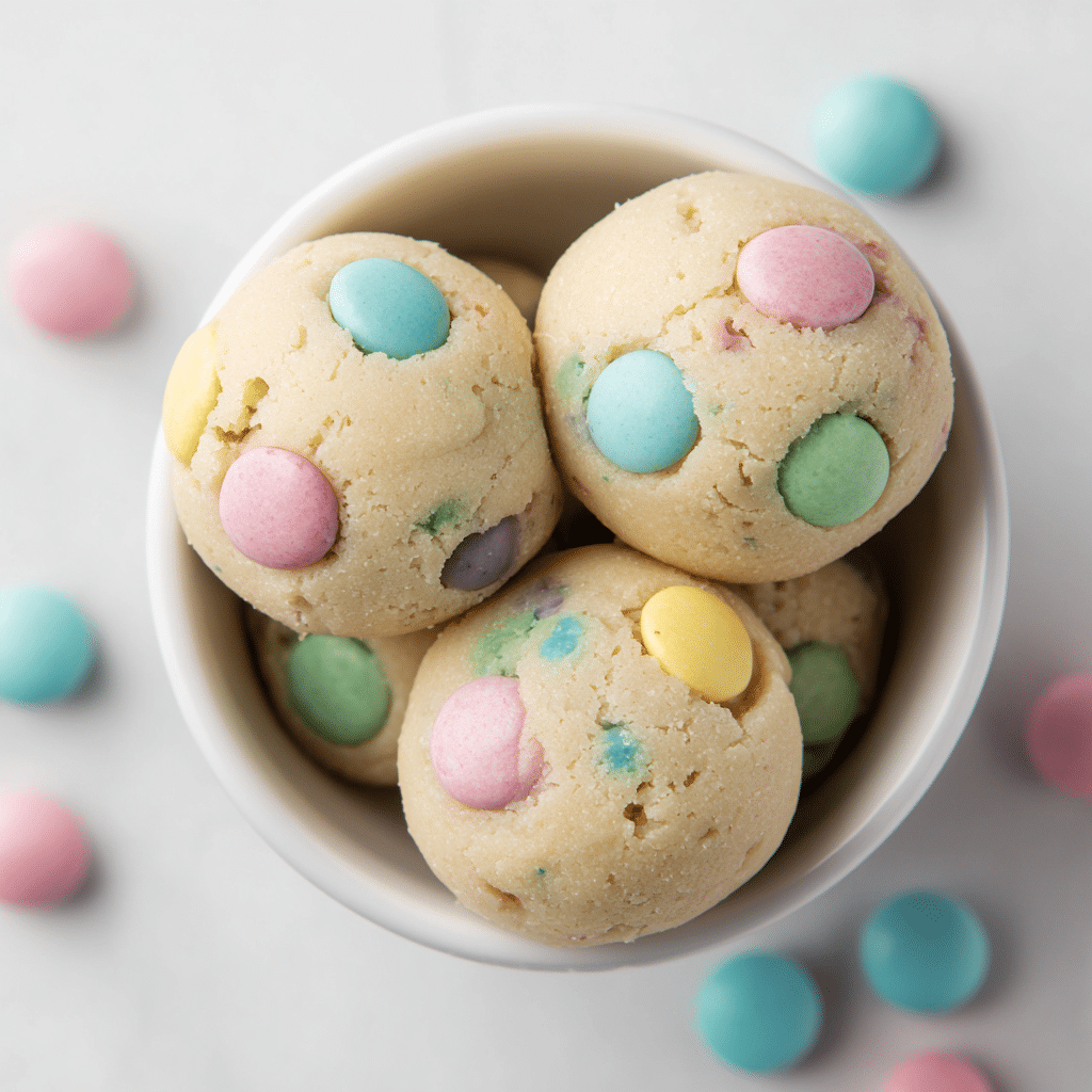 No-Bake Mini Egg Cookie Dough Balls (Eggless, Gluten-Free)