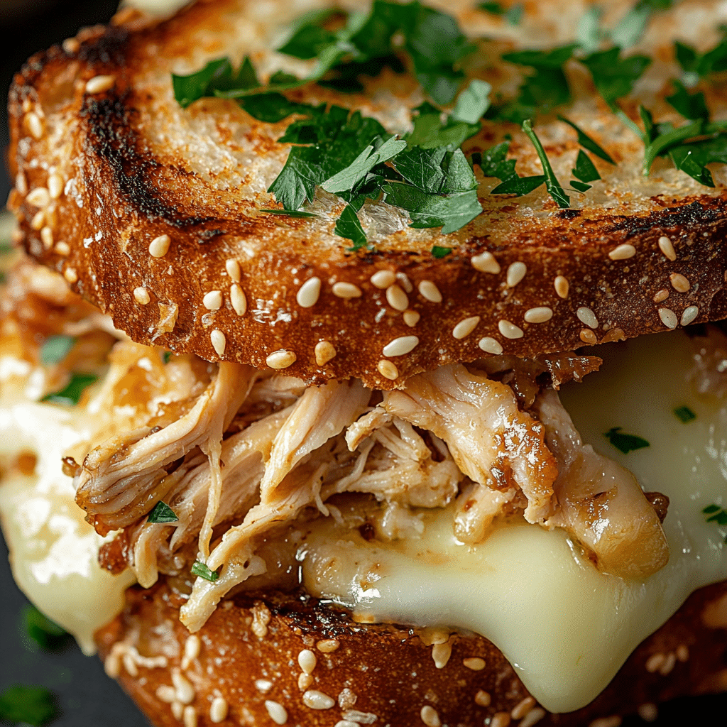 Cheesy Chicken Garlic Bread Sandwich