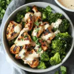 Grilled Chicken & Broccoli Bowls with Creamy Garlic Sauce