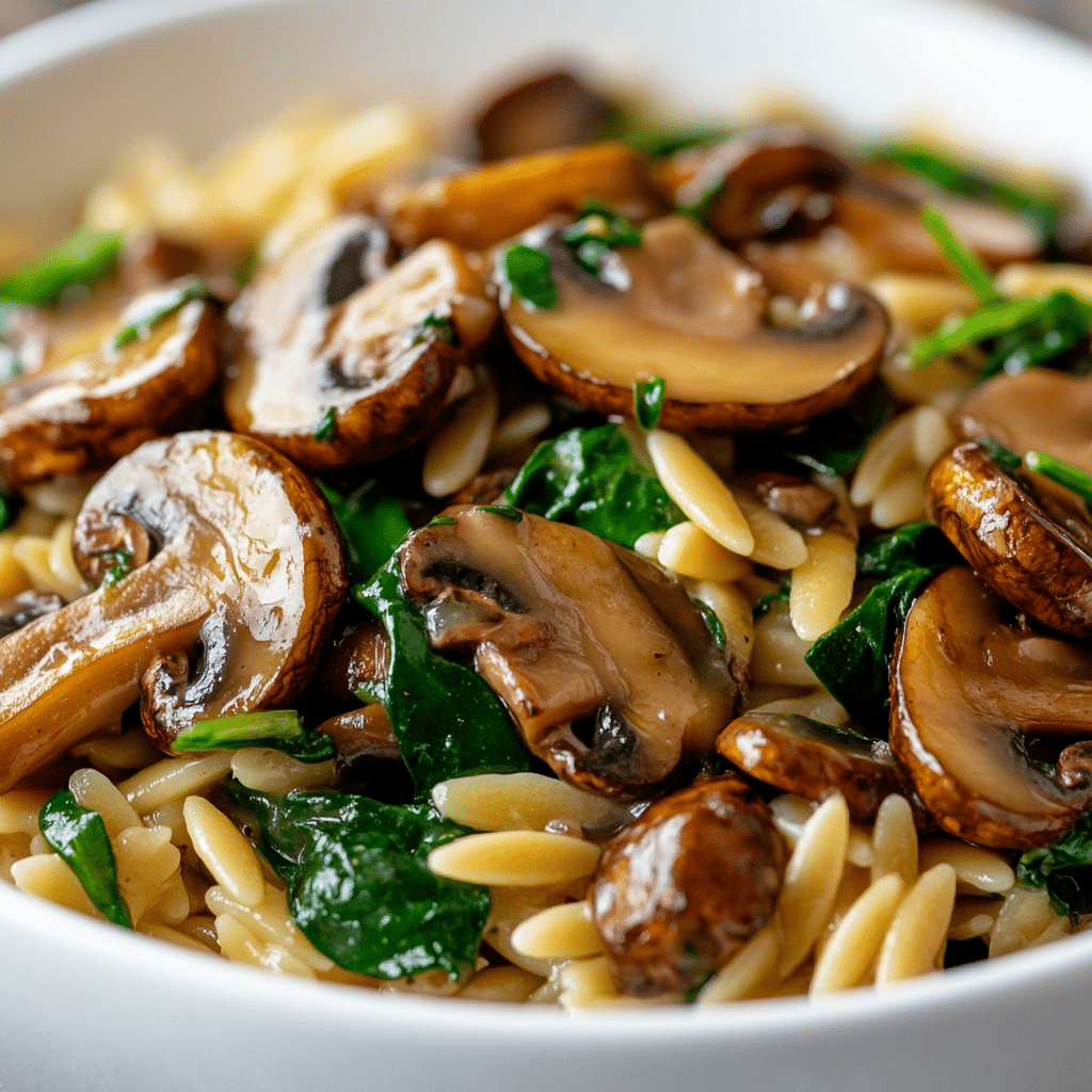 Spinach Mushroom Orzo