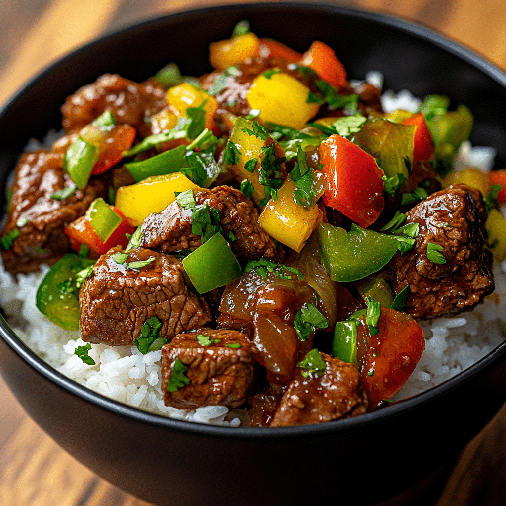 Beef and Pepper Rice Bowl