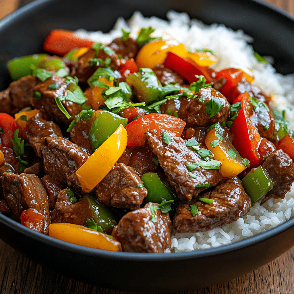 Beef and Pepper Rice Bowl