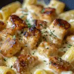 Creamy Garlic Butter Chicken and Rigatoni in Parmesan Sauce