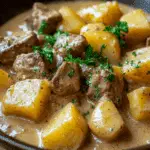 Crockpot Loaded Steak and Potato Bake Recipe