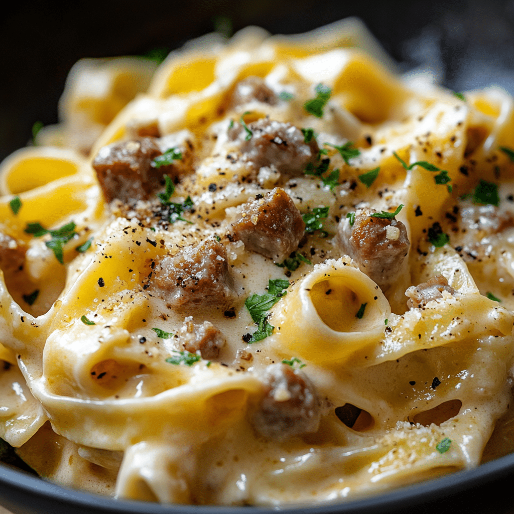 One-Pot Creamy Beef and Garlic Butter Pasta
