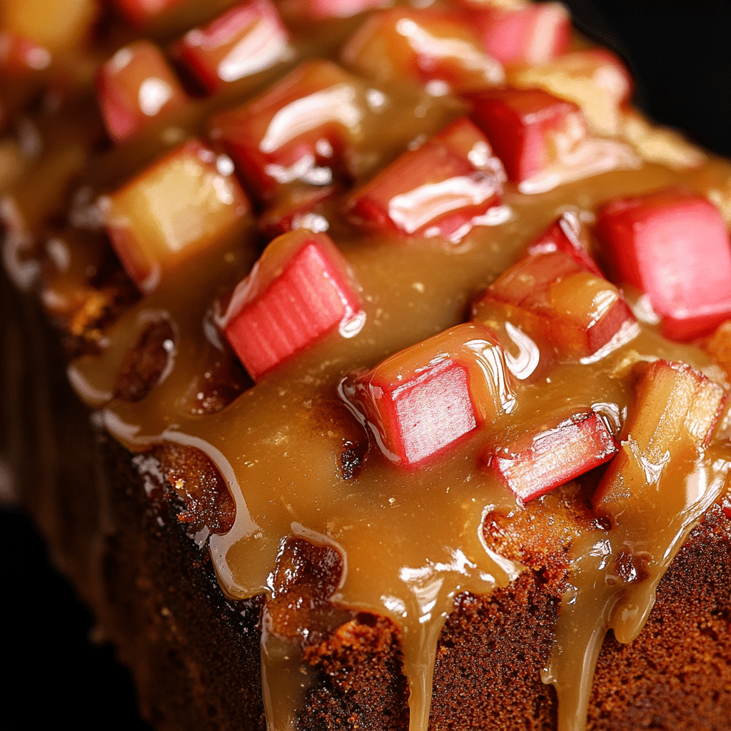 Lemon Rhubarb Loaf with Glaze