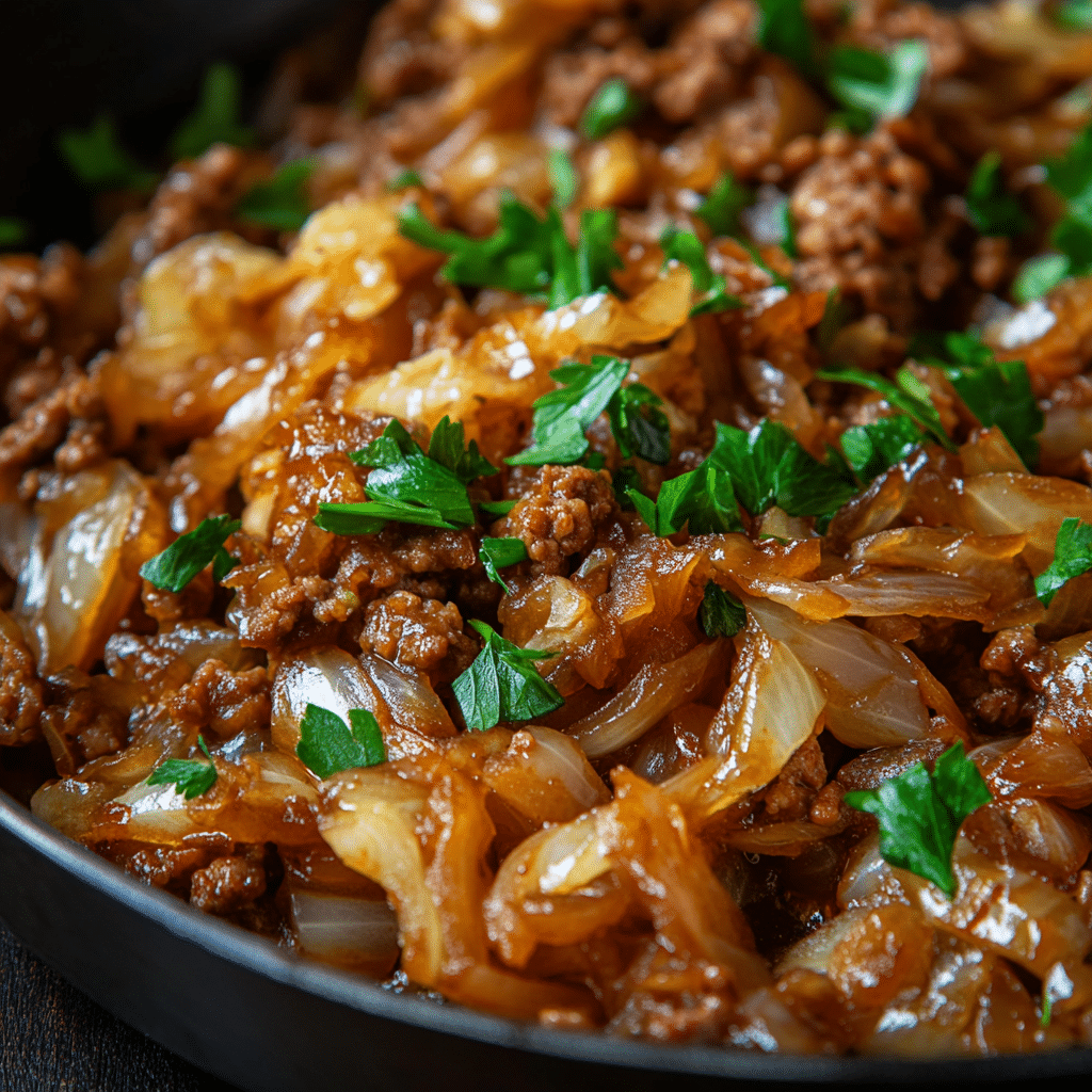Ground Beef and Chopped Cabbage