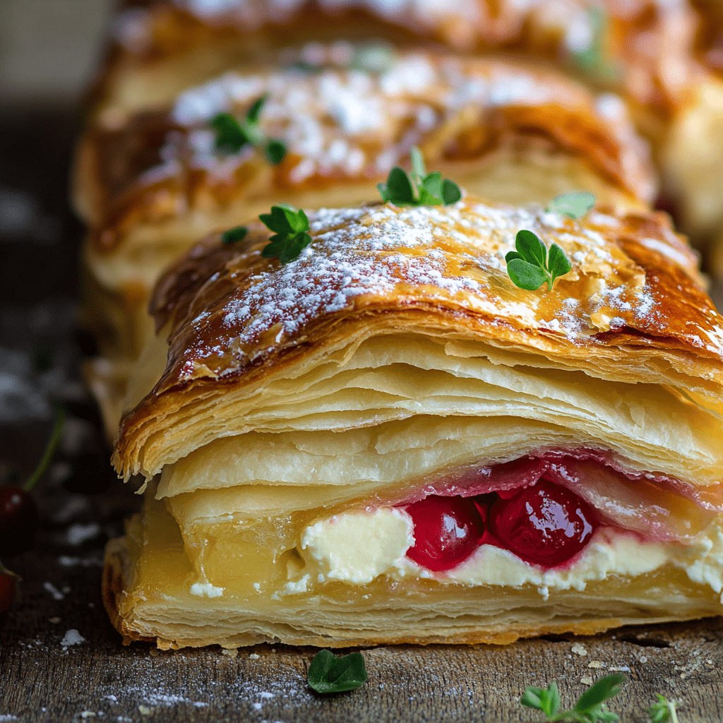 Rhubarb Cream Cheese Puff Pastries