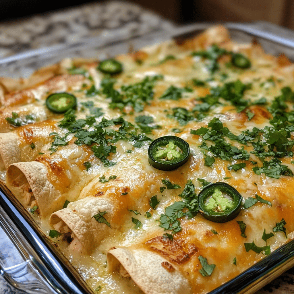 Jalapeño Popper Cheesy Chicken Enchiladas with Creamy Sauce