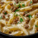 Loaded Cheeseburger Alfredo Pasta