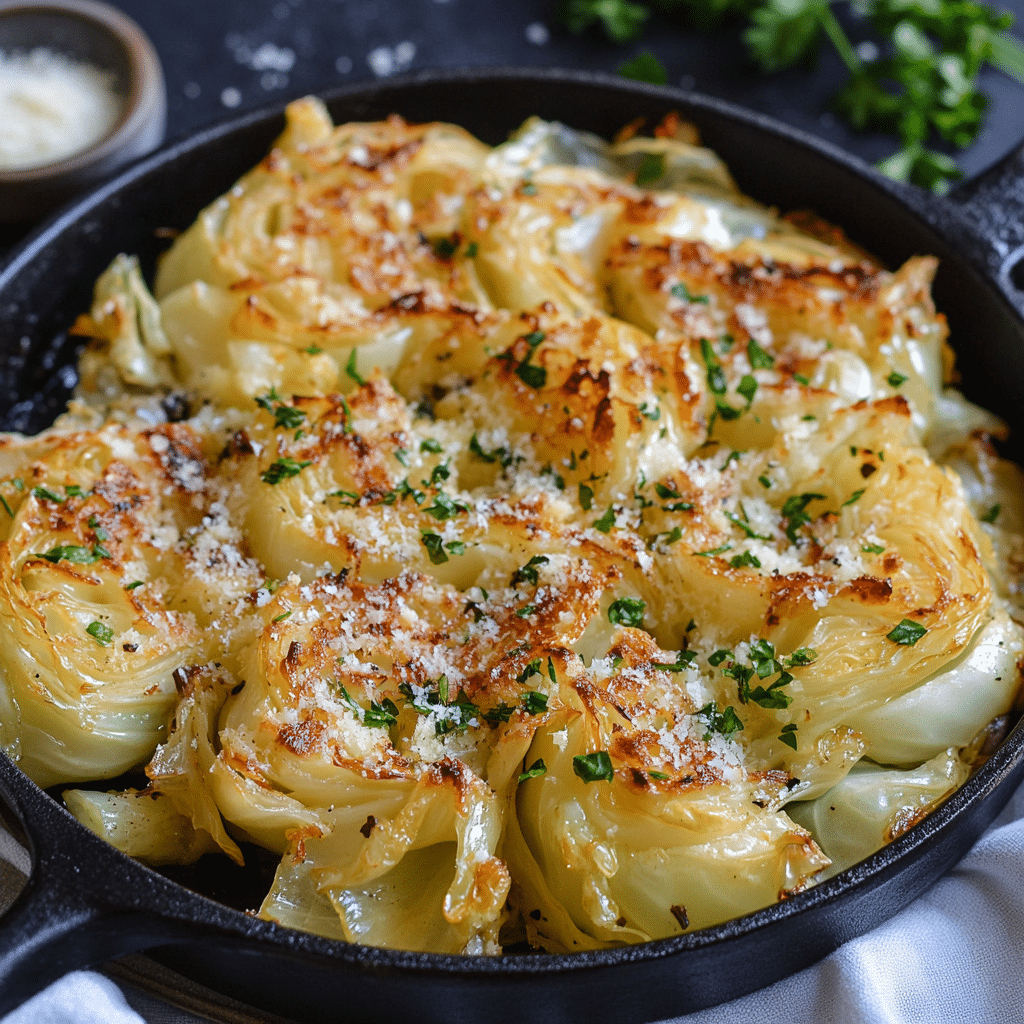 Garlic-Parmesan Melting Cabbage