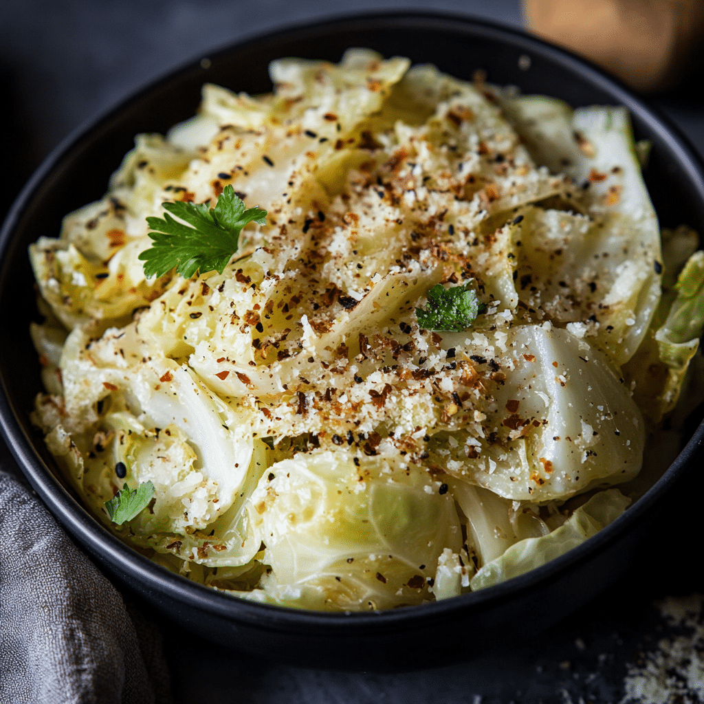 Garlic-Parmesan Melting Cabbage