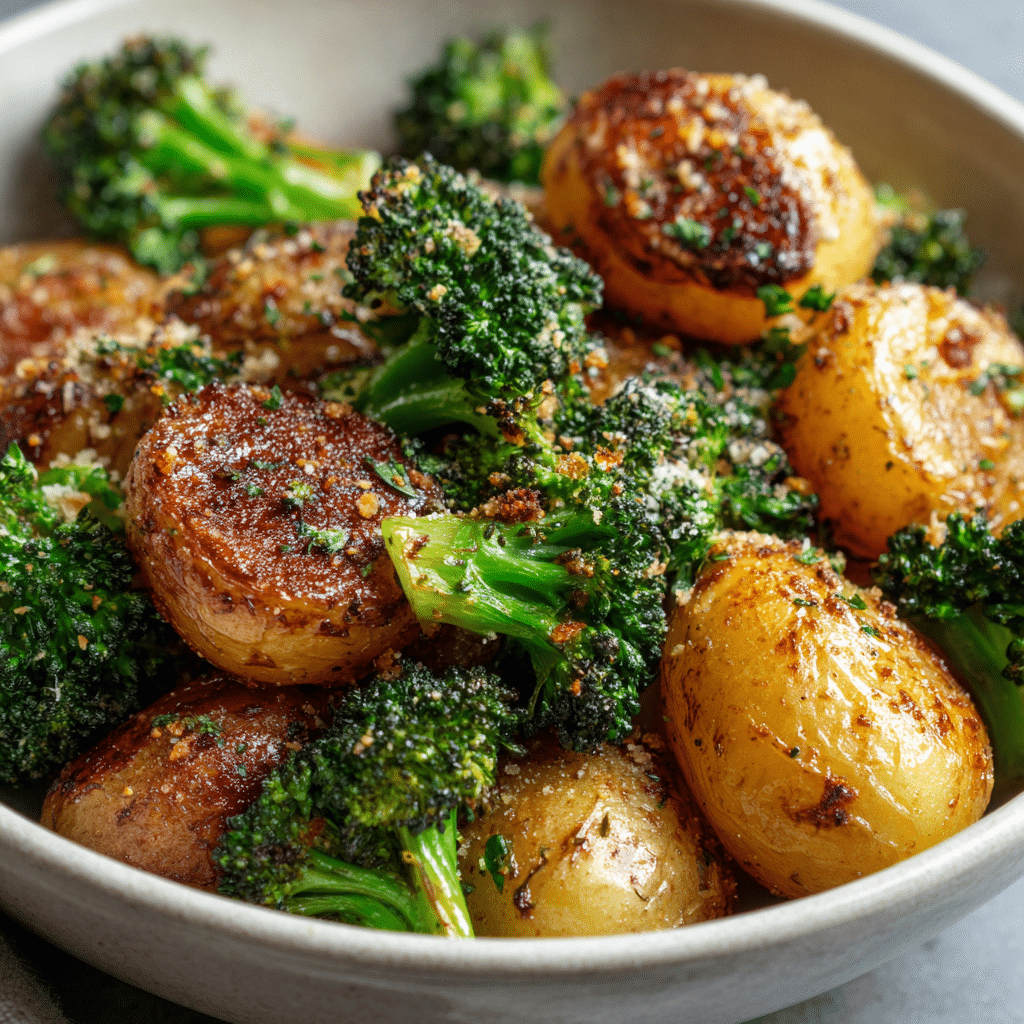 Roasted Parmesan Potatoes & Broccoli