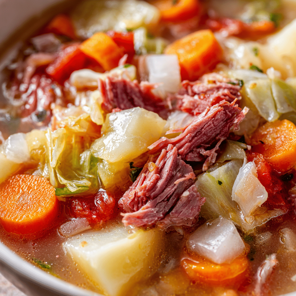 Leftover Corned Beef and Cabbage Soup
