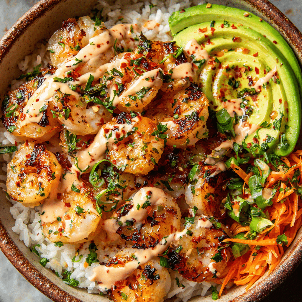 Shrimp Rice Bowls with Spicy Mayo