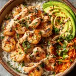 Shrimp Rice Bowls with Spicy Mayo