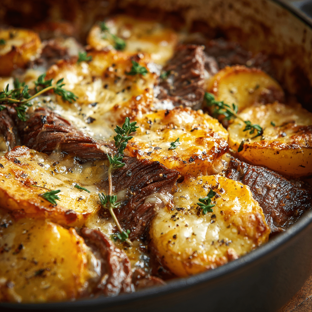 Crockpot Loaded Steak and Potato Bake